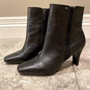 Black Leather booties Only used three times